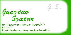 gusztav szatur business card